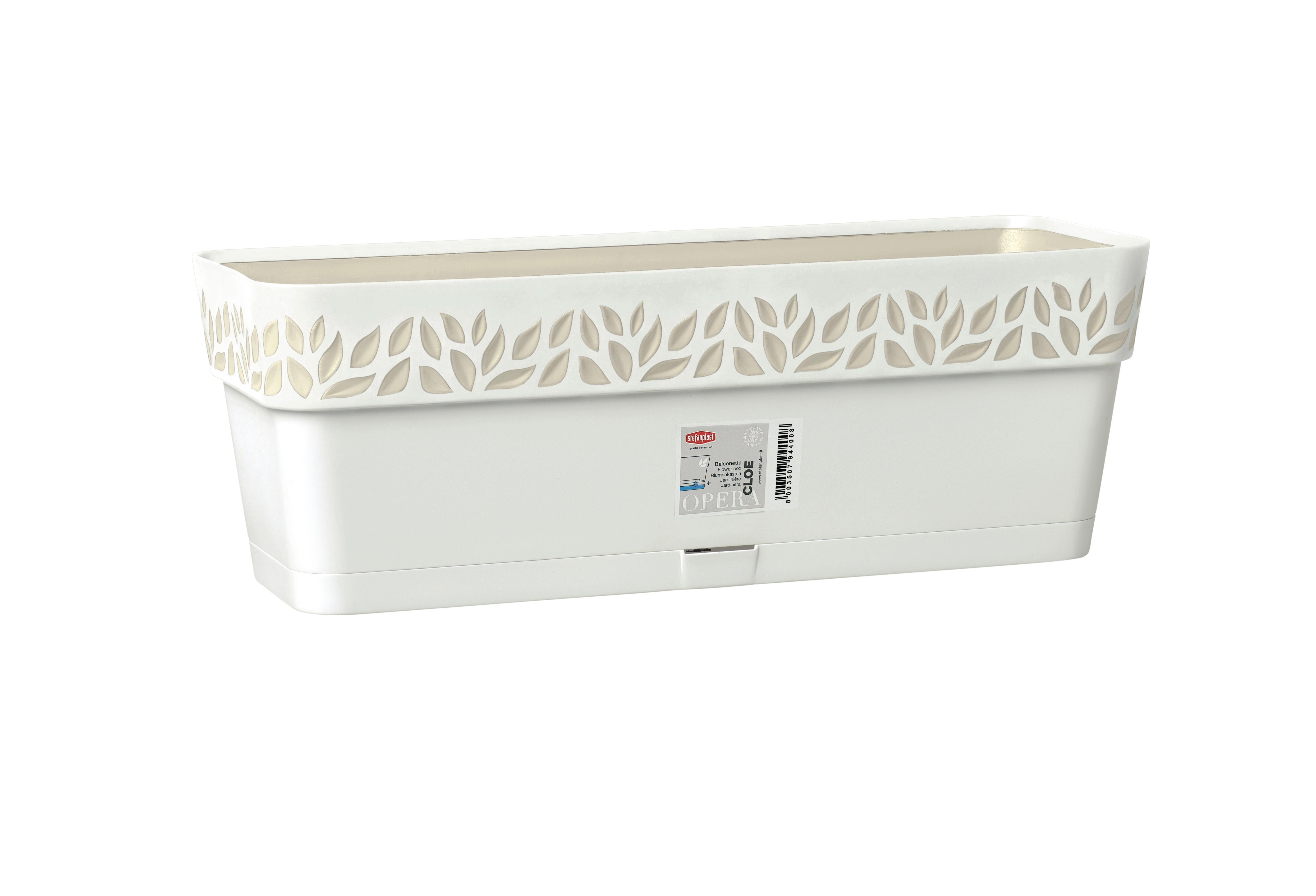 Virágláda Cloe - krémszínű, Basics, műanyag (17/18/50cm)