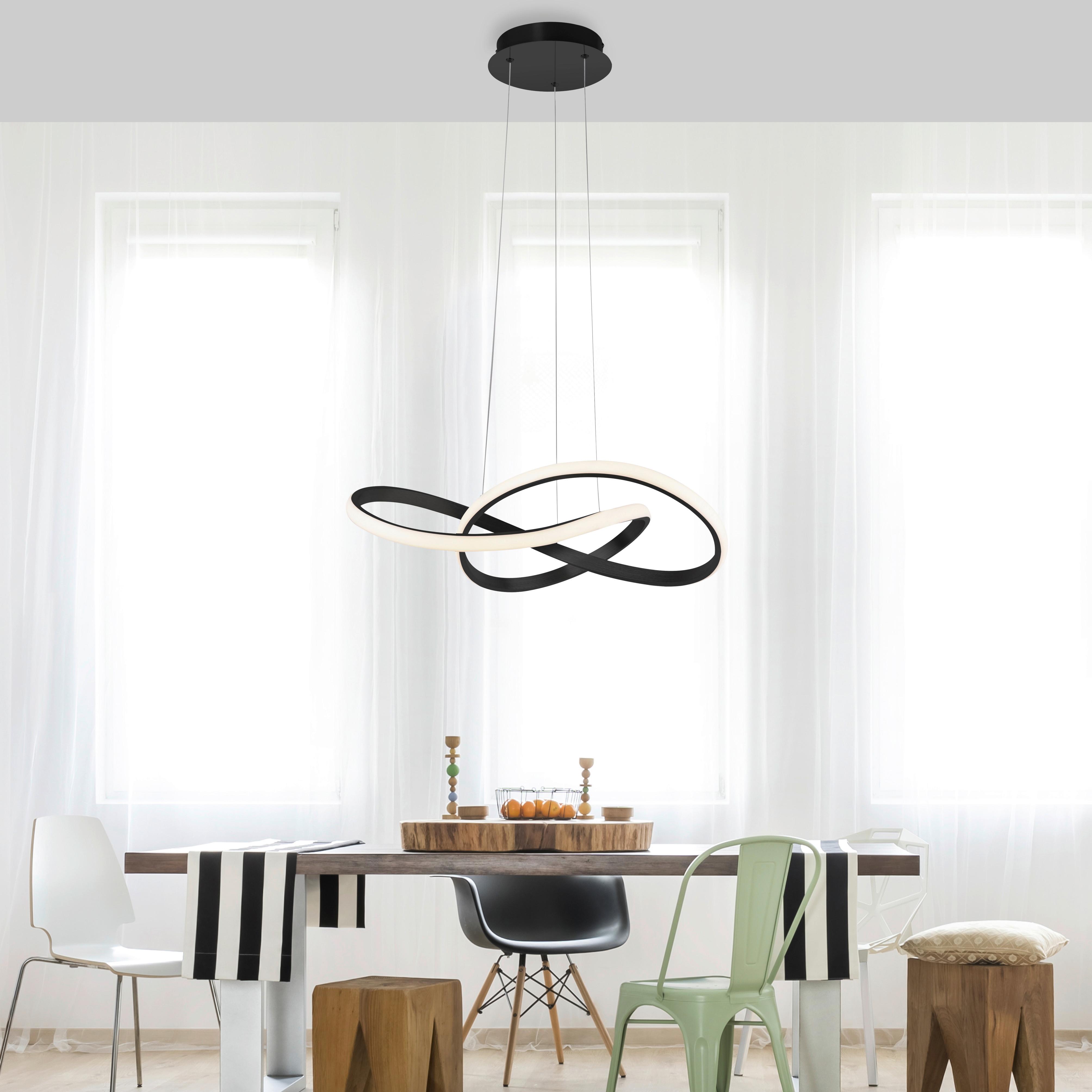 LED-Hängeleuchte Maria max. 29,50 Watt - Schwarz, Design, Metall (5,7/5,7/120cm)