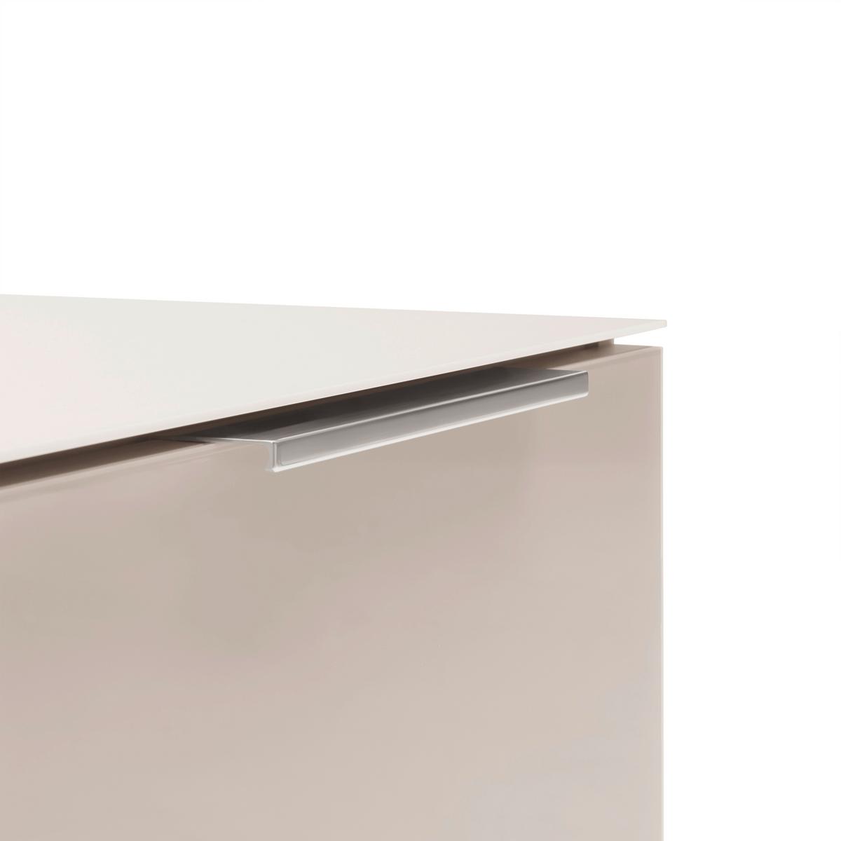 Nachtkästchen Siena Kaschmirfarben ca. 45x61x40cm - Kaschmir/Chromfarben, KONVENTIONELL, Glas/Holzwerkstoff (45/61/40cm) - Premium Living