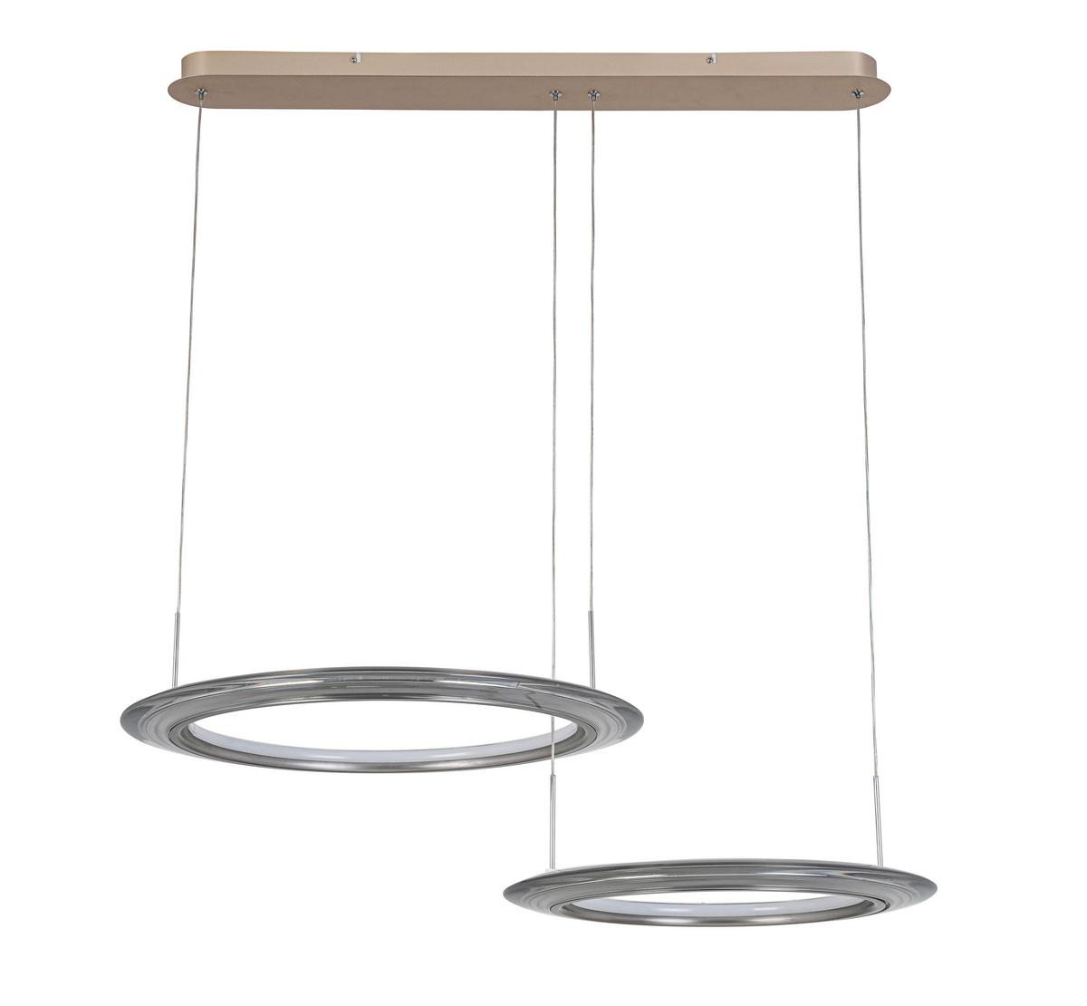 LAMPA WISZĄCA LED LAKEWOOD *DK* - szampanowy/przezroczysty, Design, tworzywo sztuczne/metal (82/55/150cm) - Dieter Knoll