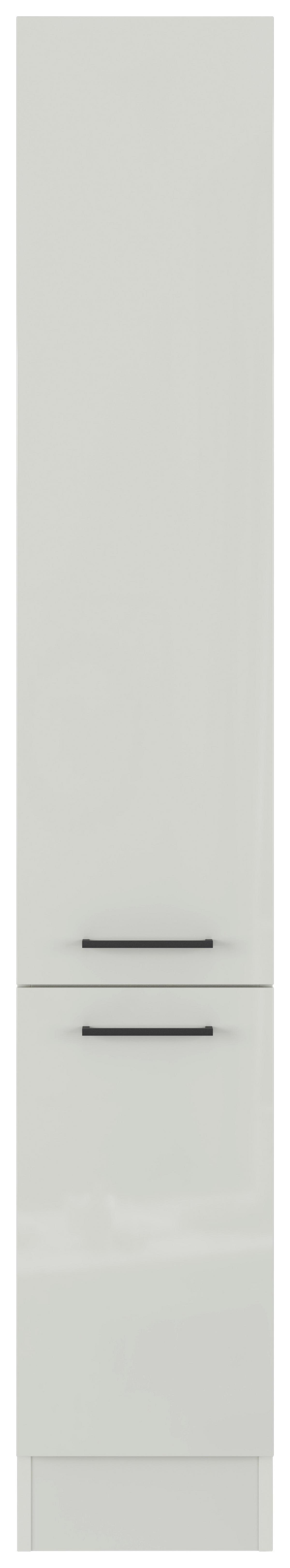 Apothekerschrank in Lichtgrau glänzend - Schwarz/Grau, MODERN, Holzwerkstoff/Metall (30/200/57cm) - FlexWell