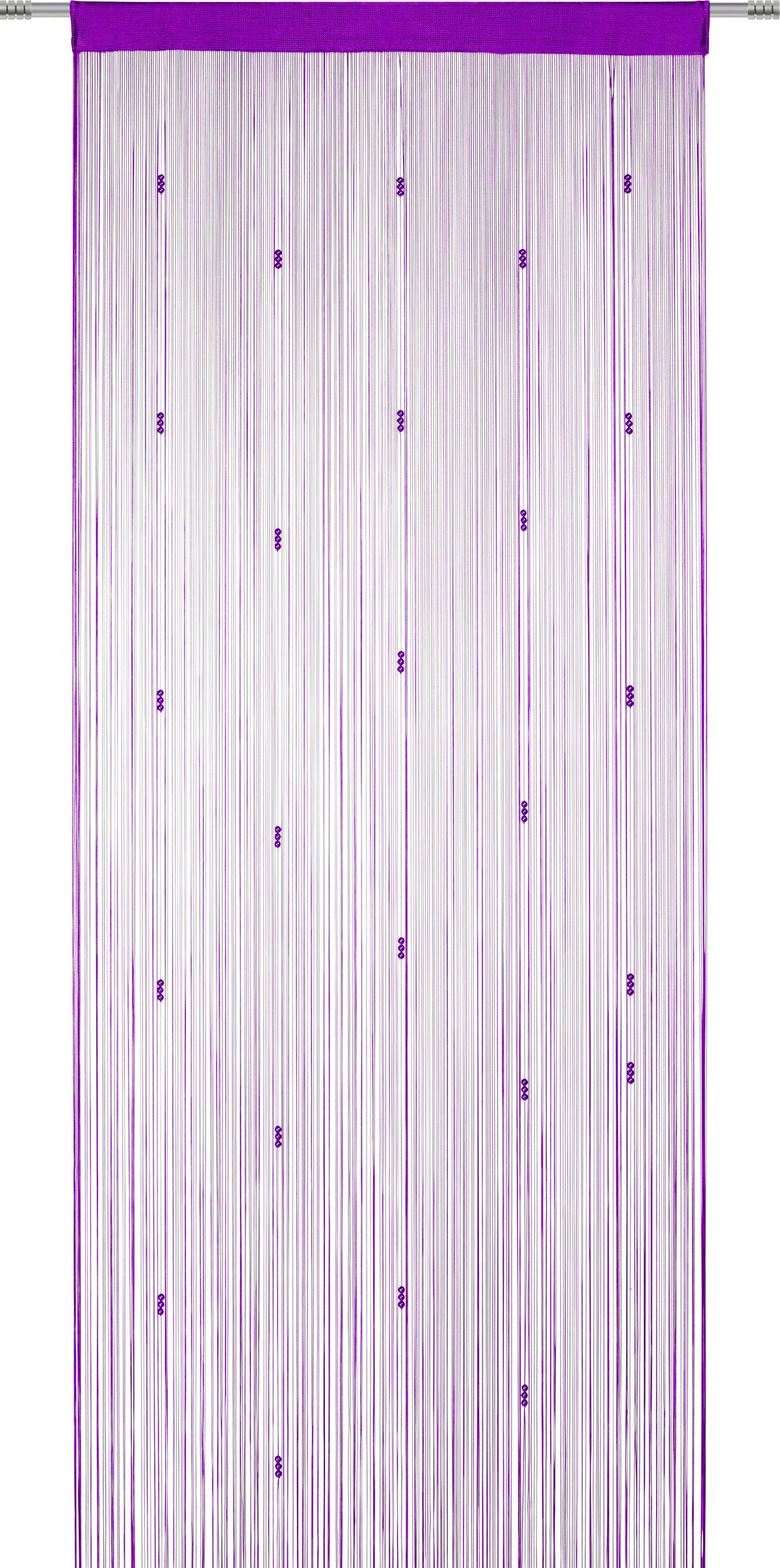Zsinórfüggöny Perle 90/245cm - antracit/fehér, Romantik / Landhaus, textil (90/245cm) - Modern Living