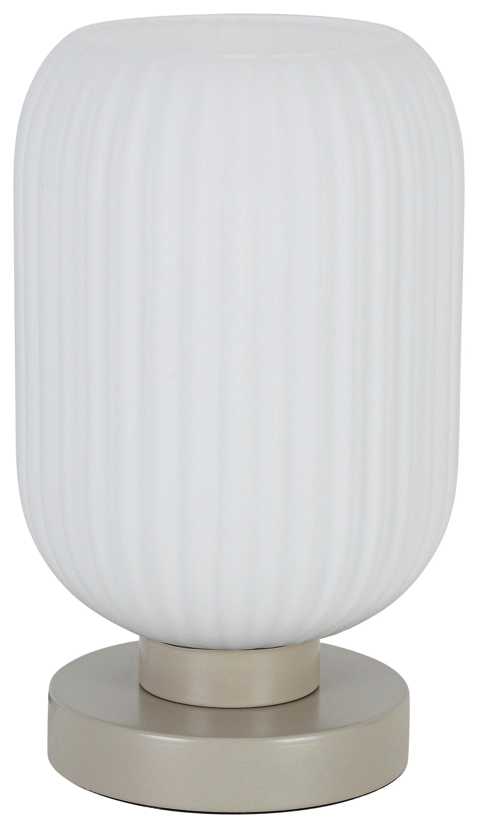 Stona Lampa Exi - bela/boja peska, Moderno, staklo/metal (14/24cm) - Mömax