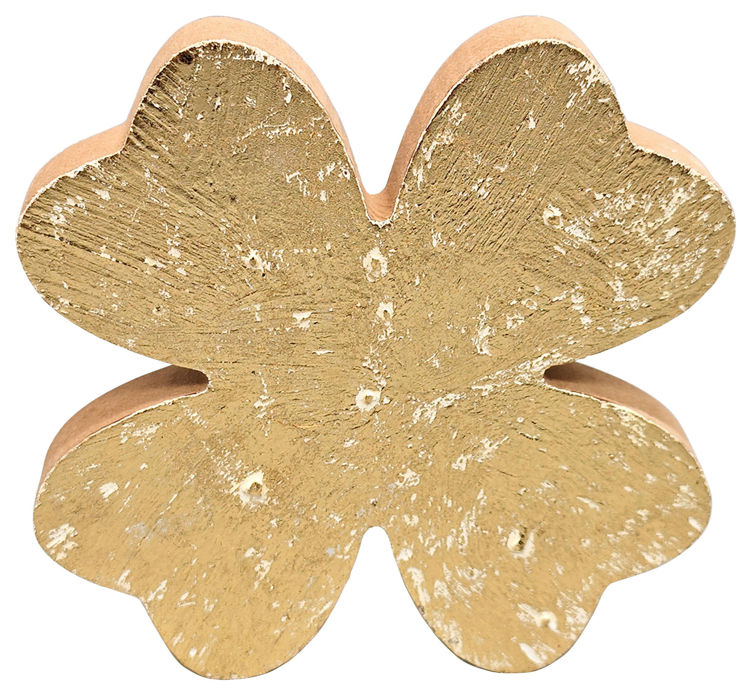 Glücksbringer Lucky Goldfarben - Goldfarben, Konventionell, Holzwerkstoff (13/13/1,5cm) - Mömax