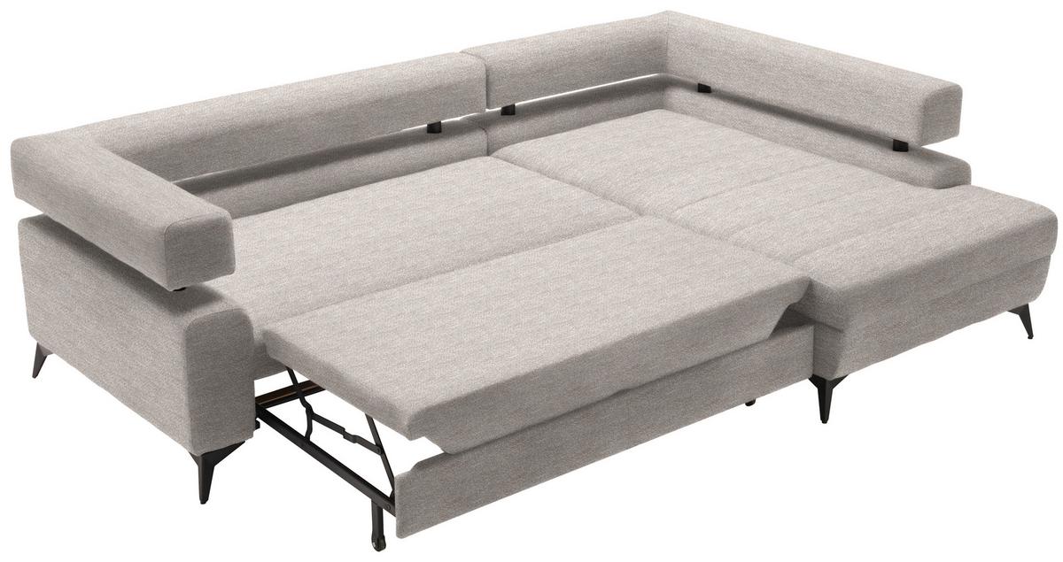Kutna Garnitura Rosalie - bež/crna, Konvencionalno, tekstil/metal (265/184cm) - Modern Living