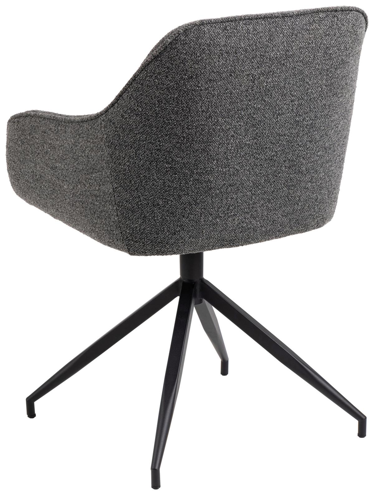 KRZESŁO Z PODŁOKIETNIKAMI BROOKE - antracytowy/czarny, Trend, metal/tkanina (57/82/54,5cm) - MID.YOU