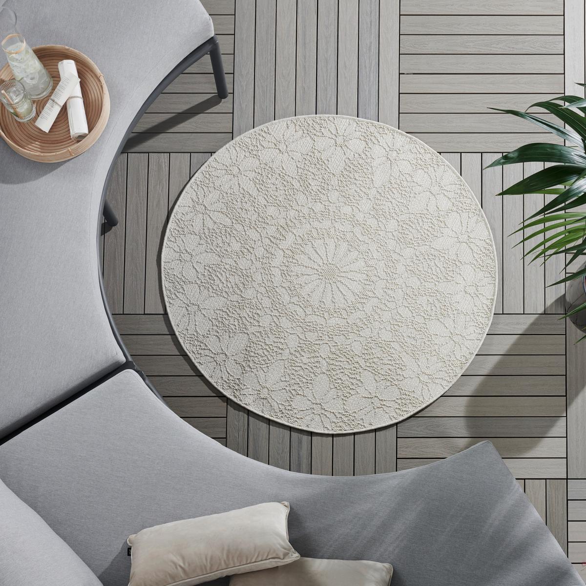 DYWAN ZEWNĘTRZNY PORI - beżowy/kremowy, Design (120cm) - Novel