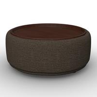 Couchtisch Kira Chenille Braun / Walnuss - Schwarz/Braun, MODERN, Holz/Textil (86/86/43cm) - Bessagi Home