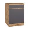 Küchenunterschrank Turin ca. 60x86 cm Grau/Wotan Eiche - Eiche Wotan/Grau, Design (60/86/60cm) - Held