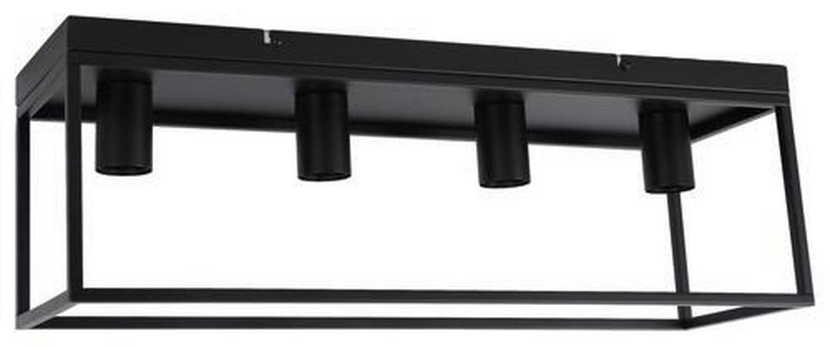 Deckenleuchte Qaudri max. 40 Watt - Schwarz, Konventionell, Metall (61/18/20cm) - Modern Living