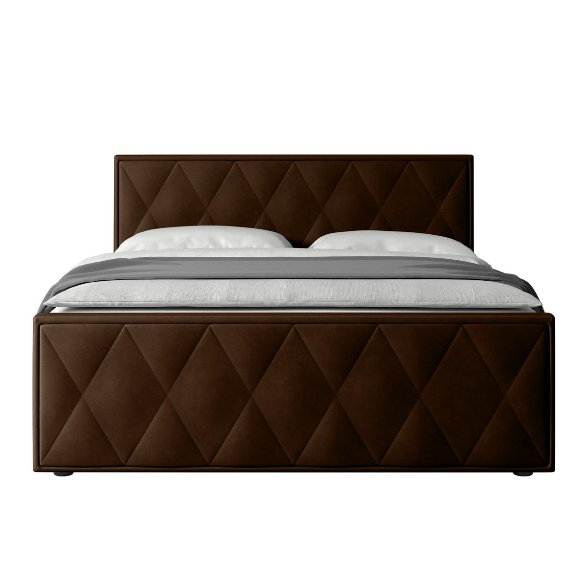 Boxspringbett Porto ca. 180x200 cm Braun - Schwarz/Braun, MODERN, Holz/Textil (180/200cm) - MID.YOU