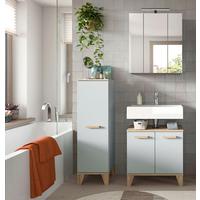 Badezimmer Star 4-tlg. ca. 94 cm Eiche/Graugrün - Graugrün/Eiche San Remo, MODERN, Holzwerkstoff/Kunststoff (94cm) - MID.YOU