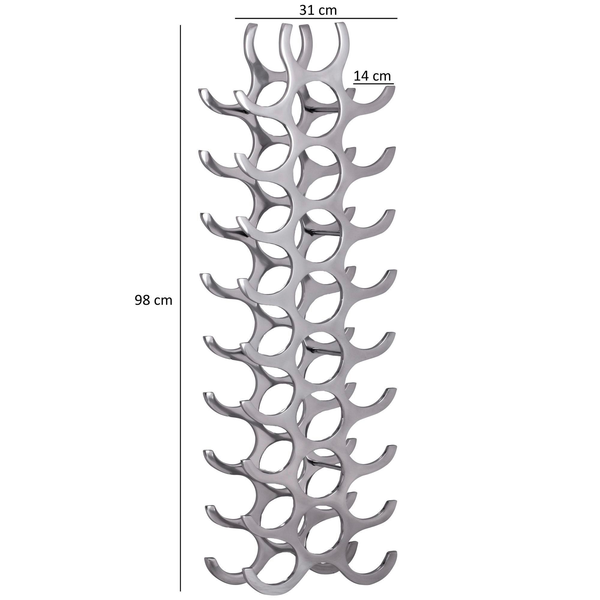 Weinregal Metall Alufarben ca. 31x98x14cm - Alufarben, MODERN, Metall (31/98/14cm) - MID.YOU