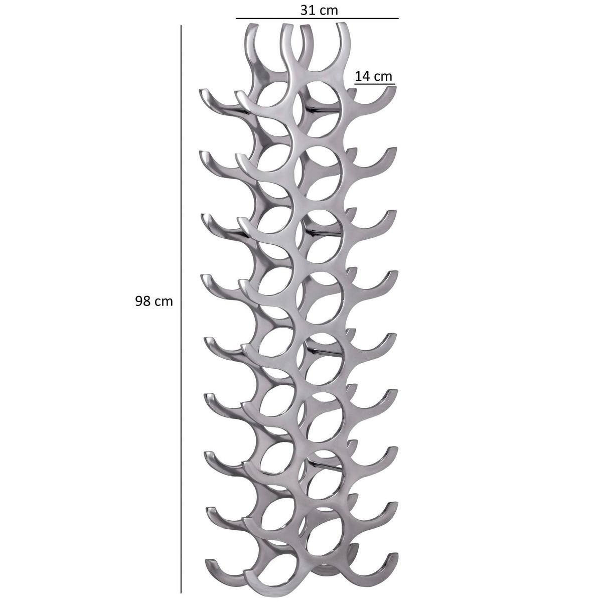 Stojalo Za Vino Wl1.253 - barve aluminija, Moderno, kovina (31/98/14cm) - MID.YOU