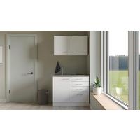 Majhna Kuhinja Z Aparati Lucca, Bela - bela/barve aluminija, Moderno, umetna masa/leseni material (100cm) - FlexWell