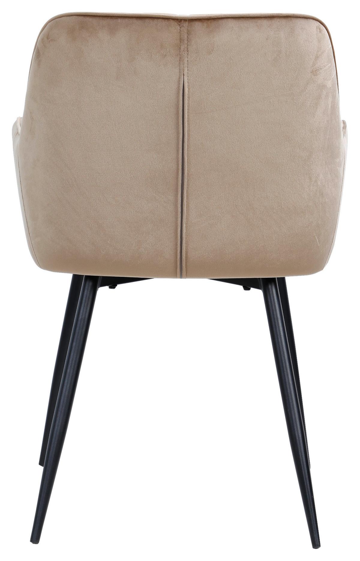 KRZESŁO Z PODŁOKIETNIKAMI NICOLAS - beżowy/czarny, Design, metal/tkanina (56/79/58cm) - Carryhome