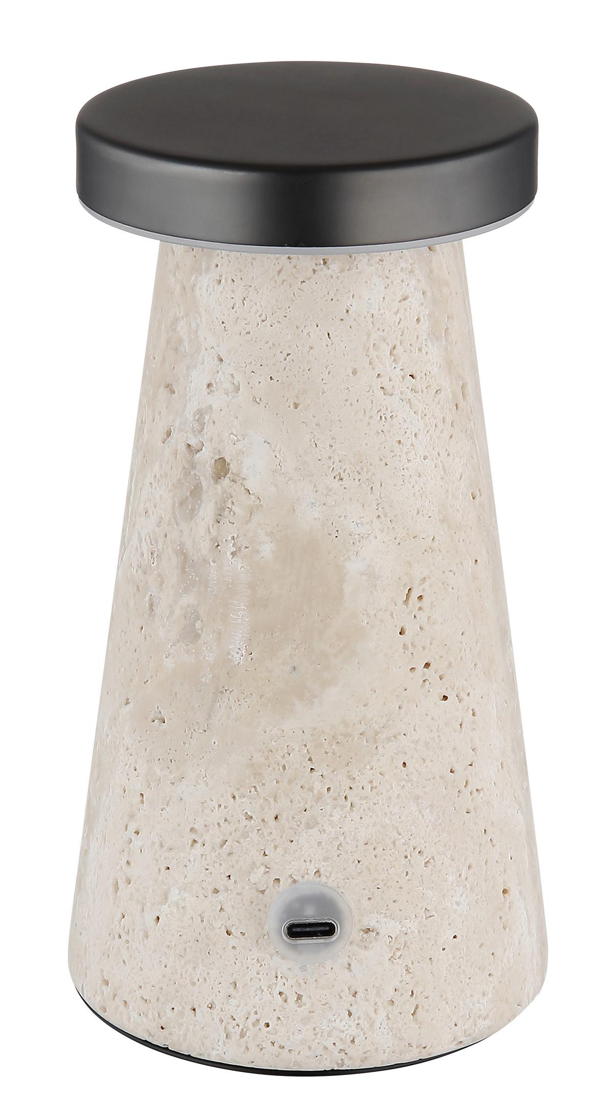 Stolna Punjiva Svjetiljka Adina - bijela/siva, Design, kamen/metal (9/16cm) - Globo