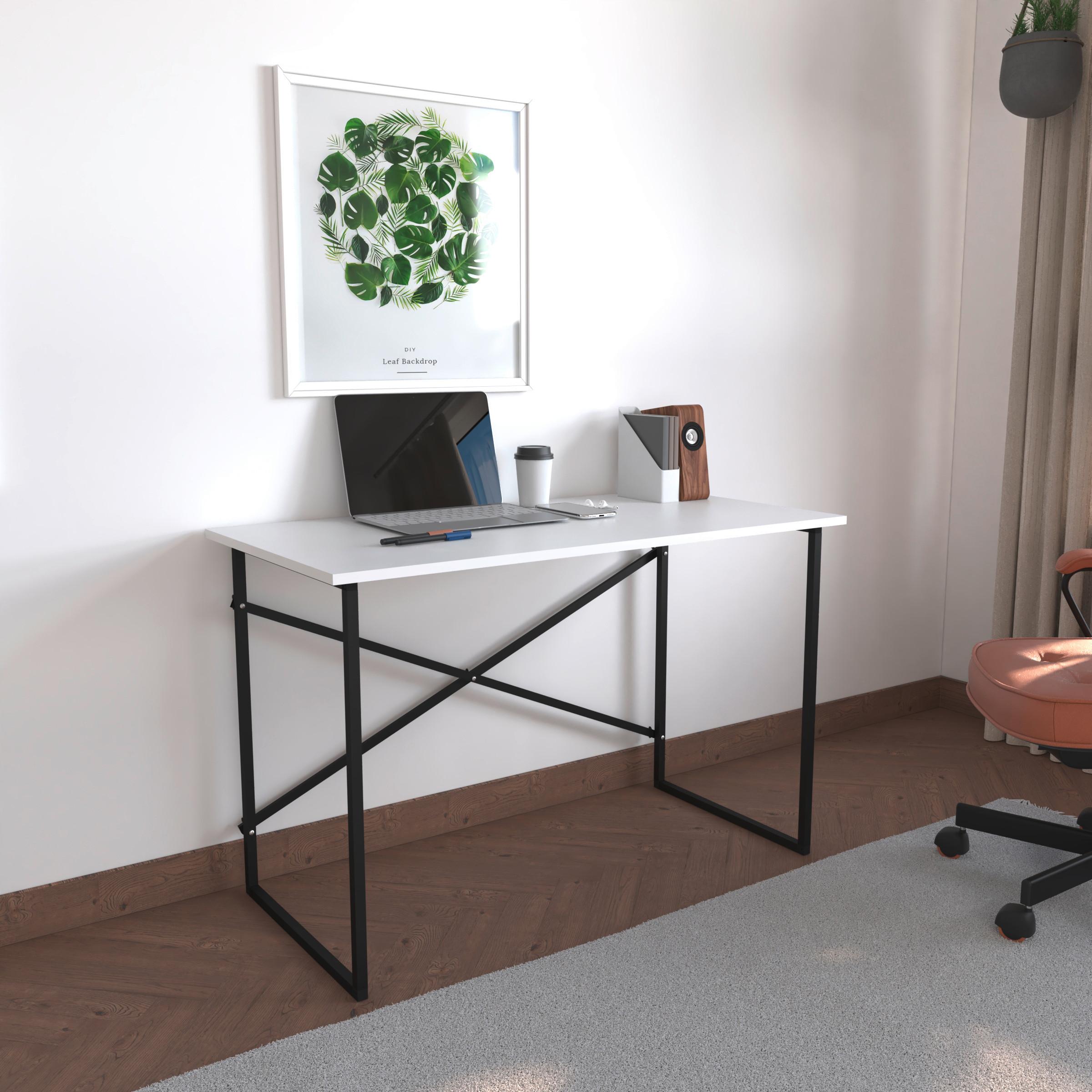 SCHREIBTISCH INSASI - Anthrazit/Schwarz, Design, Holzwerkstoff/Metall (90/75/50cm) - MID.YOU