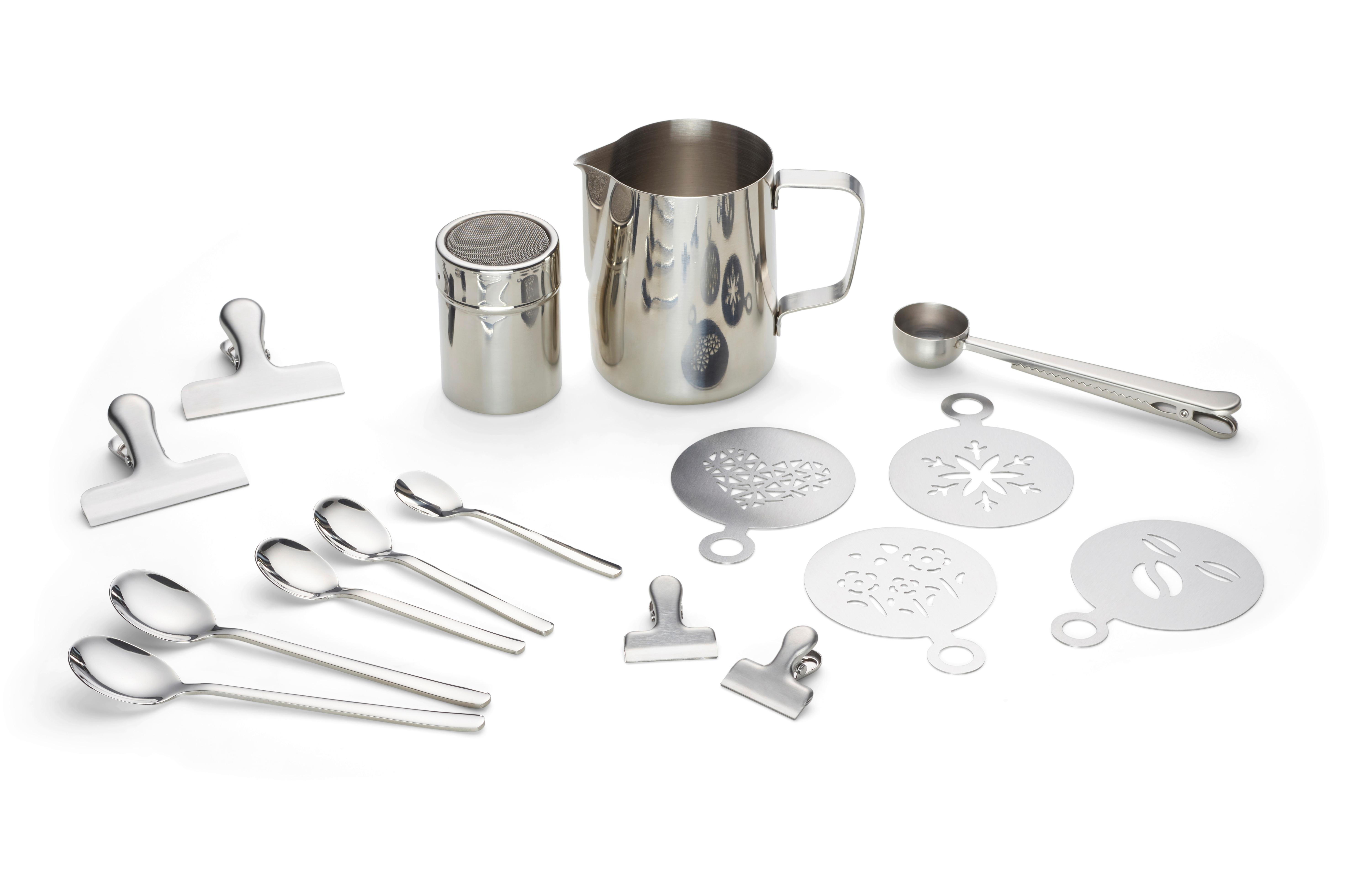 Kaffeeset Cosme in Silberfarben, 23-teilig - Silberfarben, Basics, Metall - Echtwerk