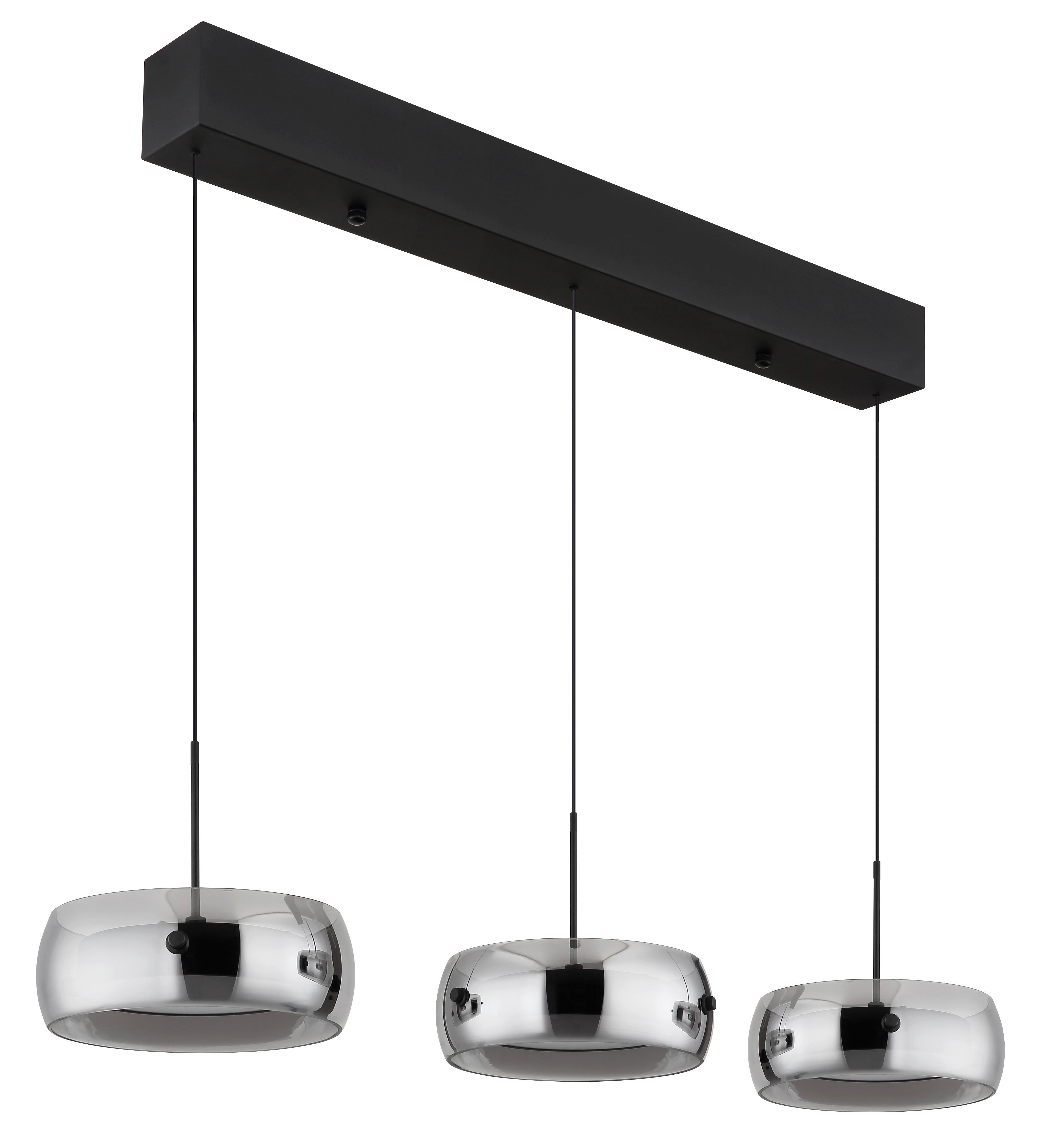 Led-hängeleuchte 16058-3 Livion - Weiss/Schwarz, Design, Glas/Kunststoff (85/20/120cm) - Globo