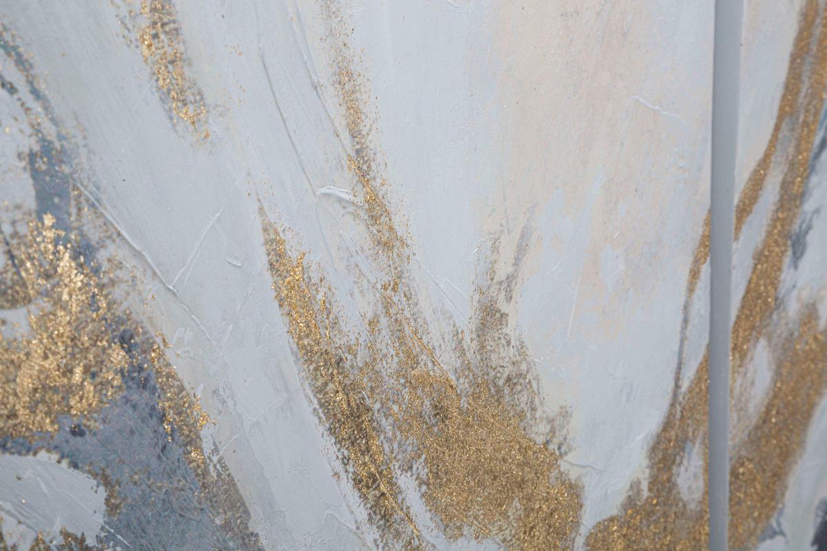 Leinwandbild Blau/Grau/Gold ca. 150x80cm - Blau/Goldfarben, Basics, Holz/Textil (150/80/2.7cm)