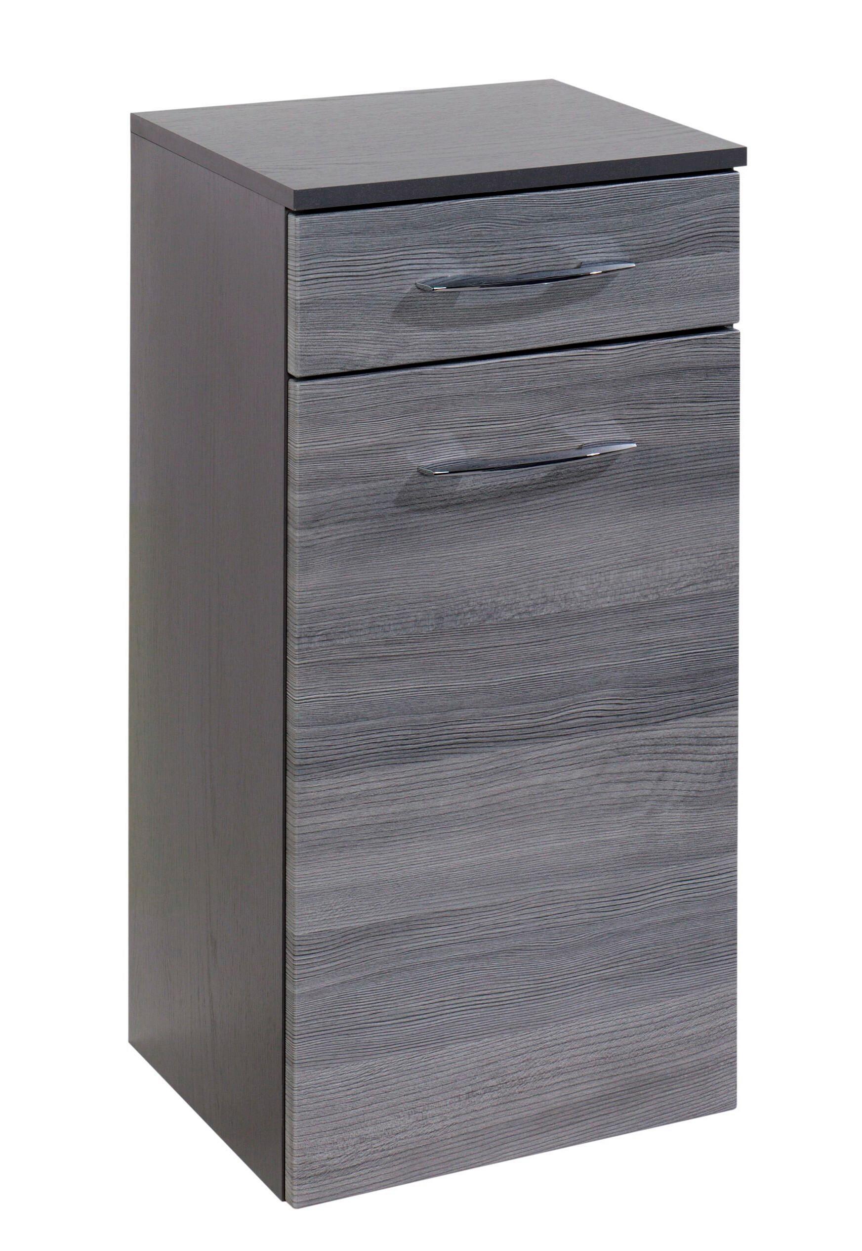 Unterschrank Florida in Graphitfarben - Chromfarben/Silbereichenfarben, MODERN, Holzwerkstoff/Metall (40/79/35cm)