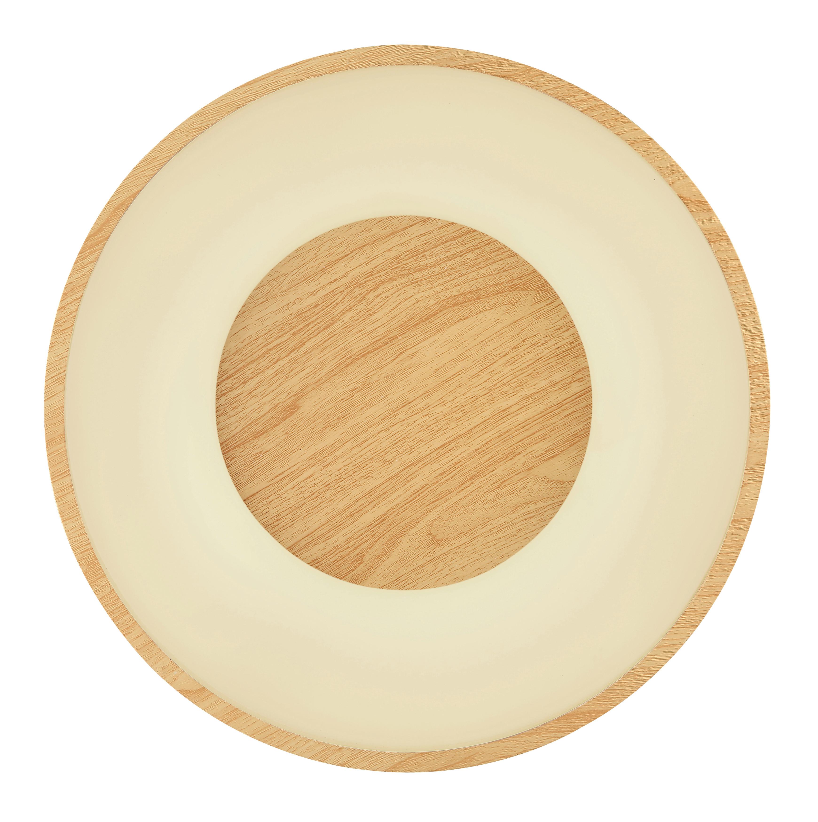 LED-Deckenleuchte Jolli Naturfarben/Schwarz max.30Watt - Opal/Schwarz, Natur, Kunststoff/Metall (40/10cm) - Globo