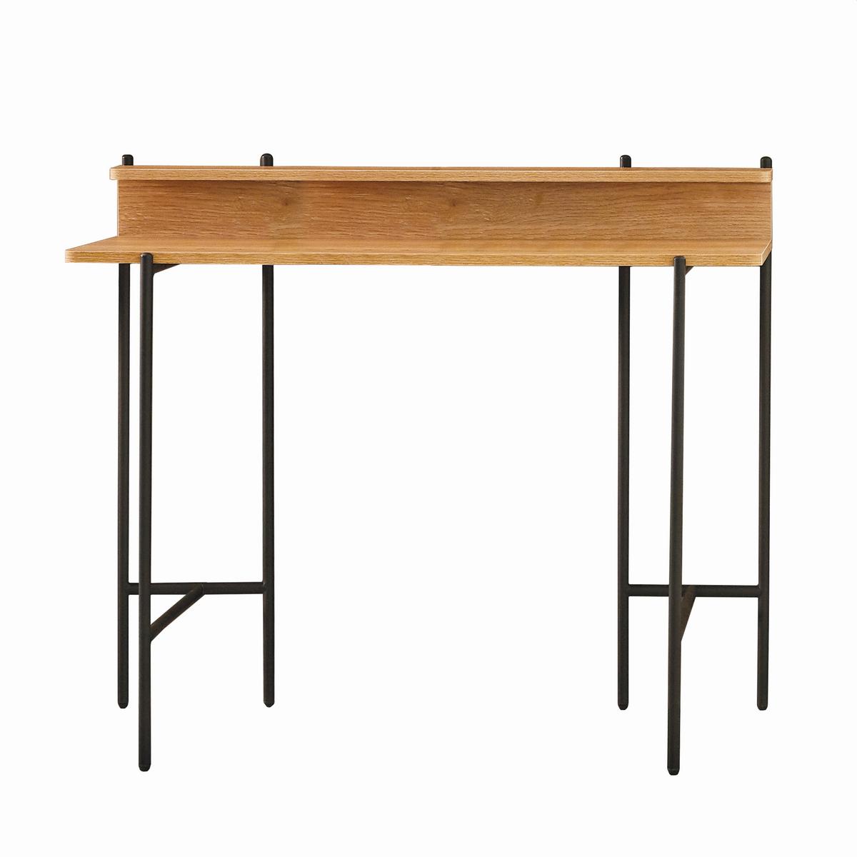 Schreibtisch Naturfarben/Schwarz - Schwarz/Naturfarben, Design, Holzwerkstoff/Metall (120/46/85,5cm) - Livetastic