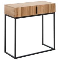 STÓŁ KONSOLA RURIK - kolor dębowy/czarny, Natur, metal/drewno (80/38/80cm) - Linea Natura