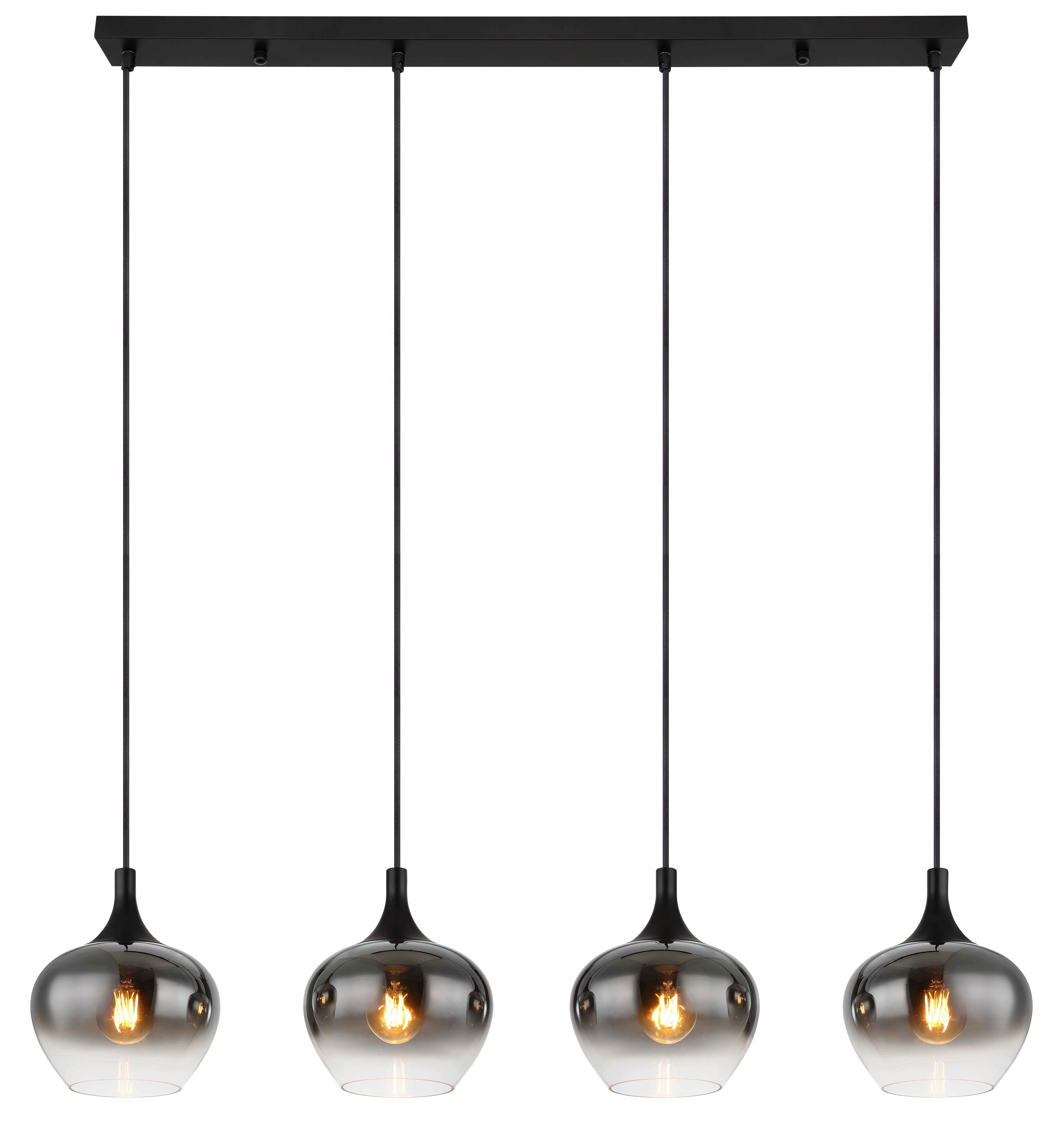 LAMPA WISZĄCA 15548-4H - czarny, Design, metal/szkło (100/18/120cm) - Globo