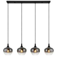 LAMPA WISZĄCA 15548-4H - czarny, Design, metal/szkło (100/18/120cm) - Globo