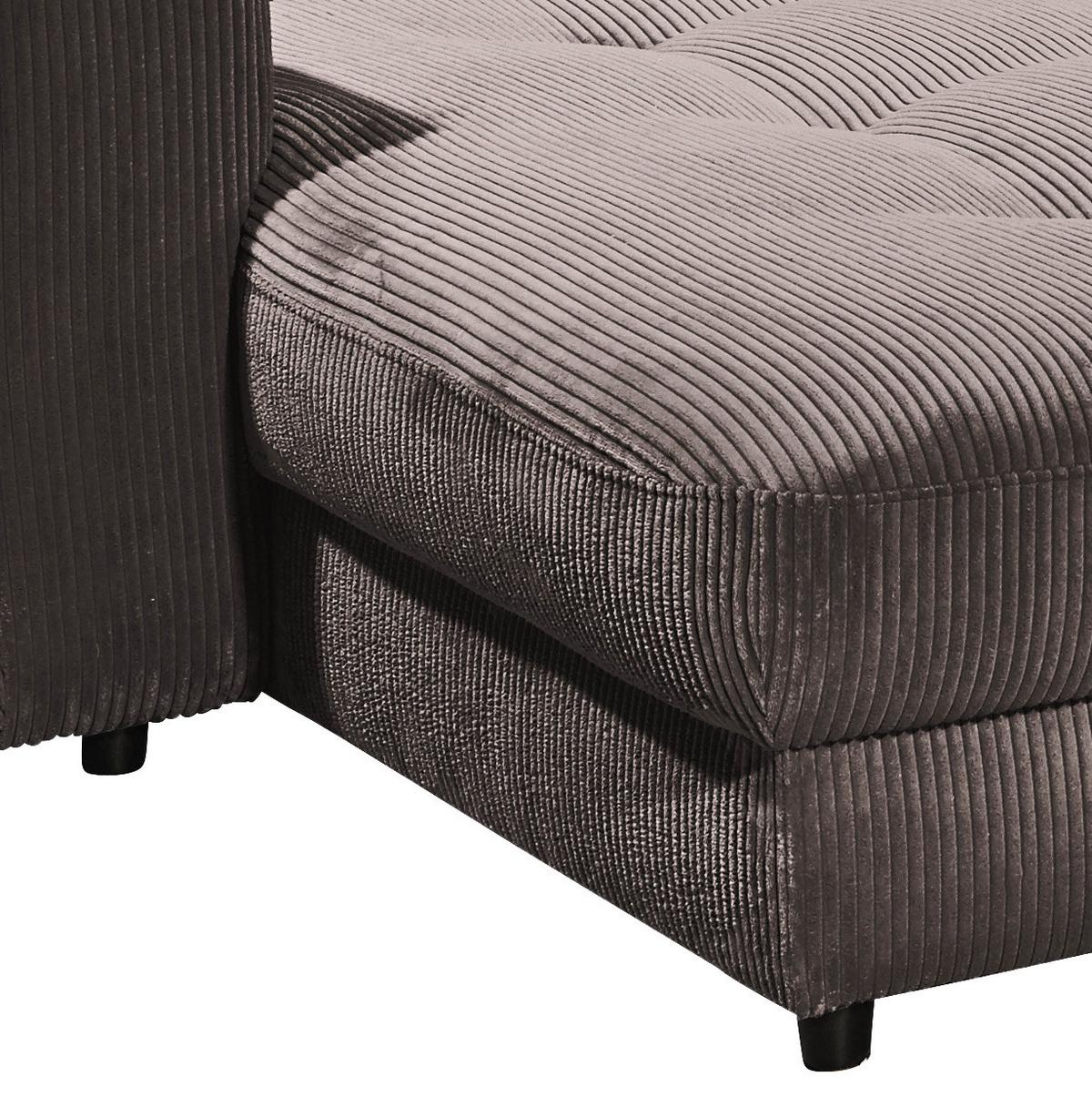 Bigsofa Barura Loveseat ca. 292x194 cm Mokka - Schwarz/Mokka, KONVENTIONELL, Holzwerkstoff/Kunststoff (292/90/194cm) - MID.YOU