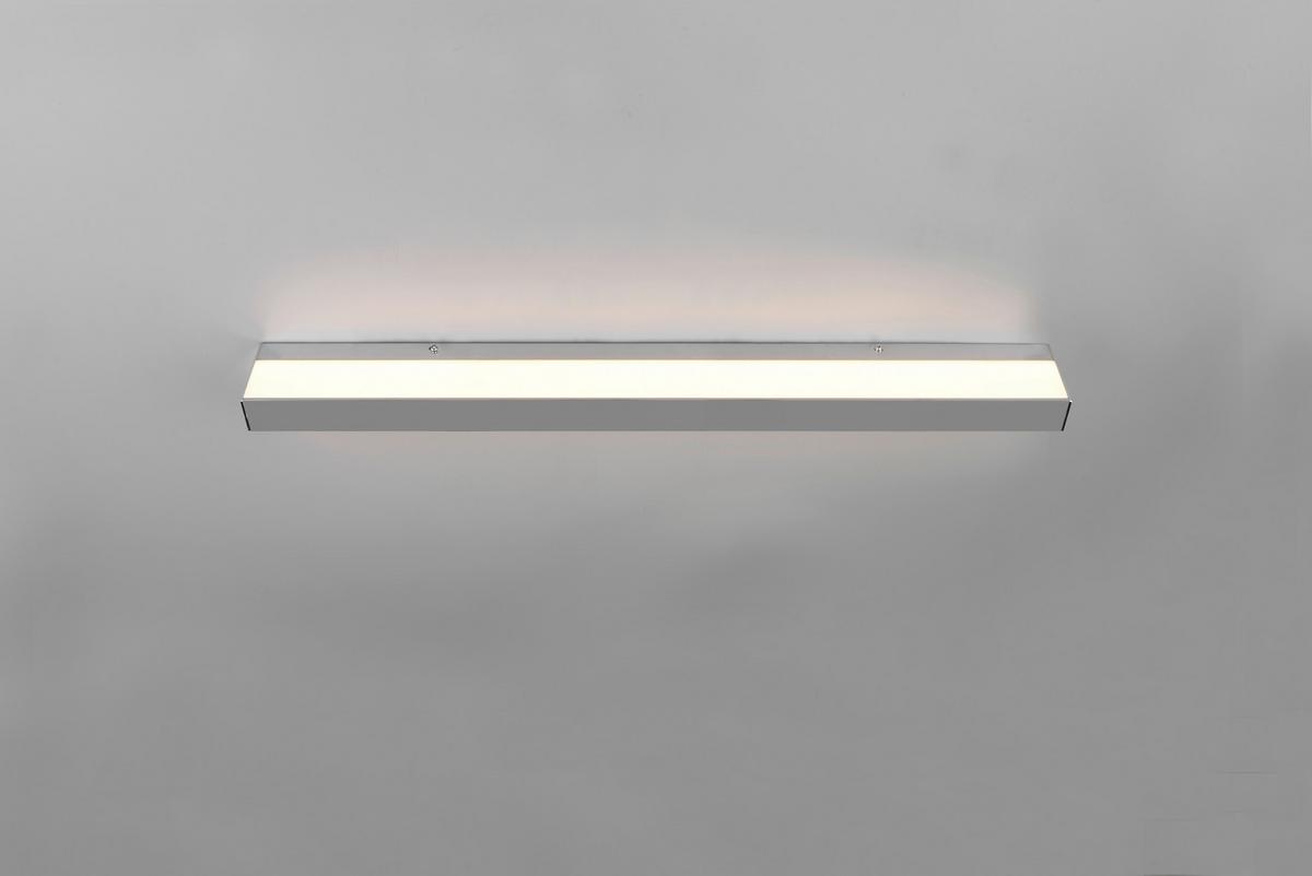 LED-Wandleuchte Rocco in Weiß/Aluminium max. 13 Watt - Chromfarben/Weiß, Basics, Kunststoff/Metall (3,6/90/8cm) - Trio Leuchten