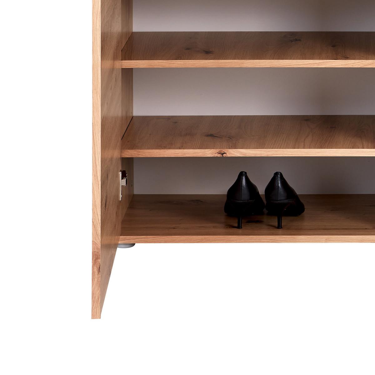 Ormarić Za Cipele Boot 2 - boje hrasta/crna, Moderno, drvni materijal/plastika (120/125/37cm) - Modern Living