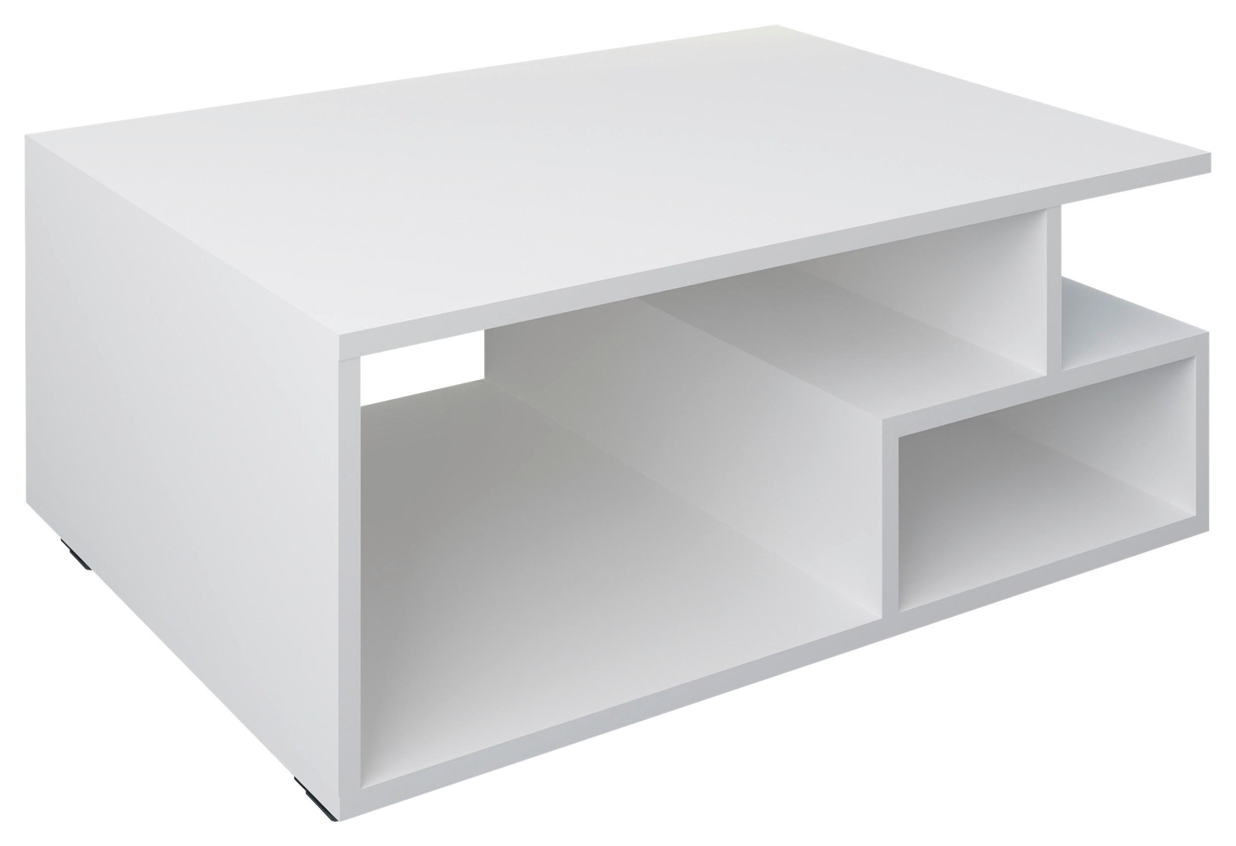 Klubska Miza Sulas, Bela, 80x50 - črna/bela, Moderno, leseni material (80/40/50cm) - MID.YOU