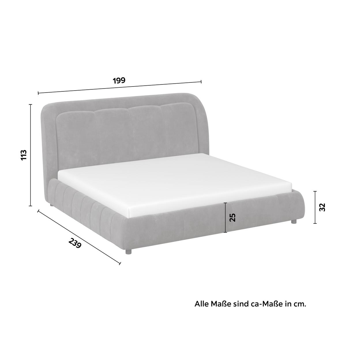 Polsterbett Anton Olive ca. 180x200 cm - Dunkelgrün/Schwarz, Modern, Holz/Textil (180/200cm) - Bessagi Home