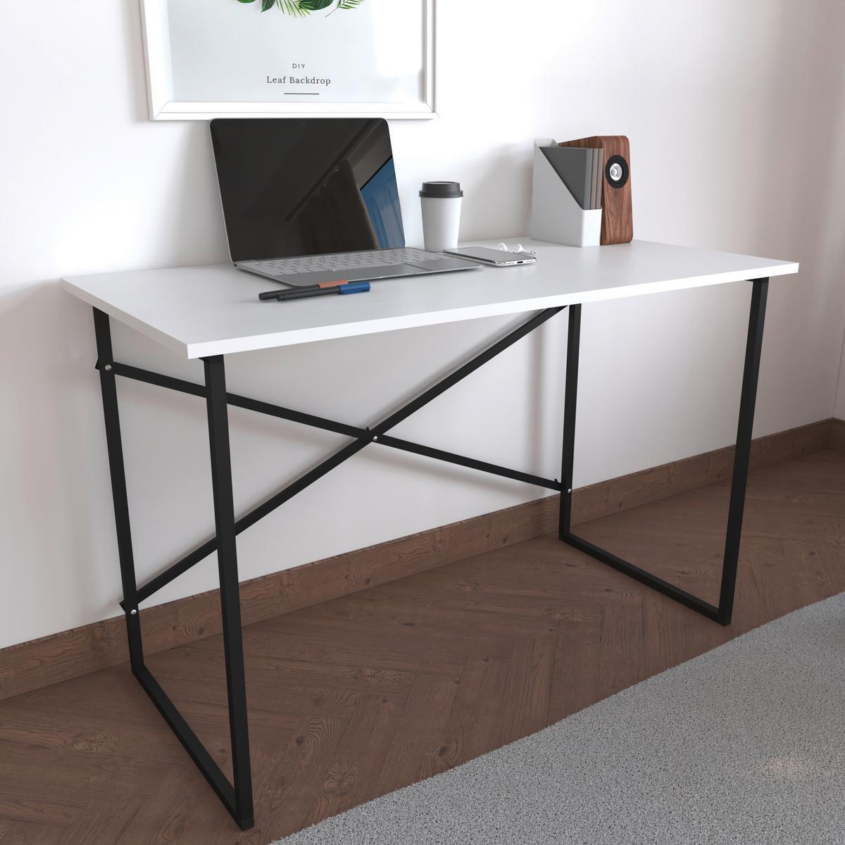 SCHREIBTISCH INSASI - Anthrazit/Schwarz, Design, Holzwerkstoff/Metall (90/75/50cm) - MID.YOU