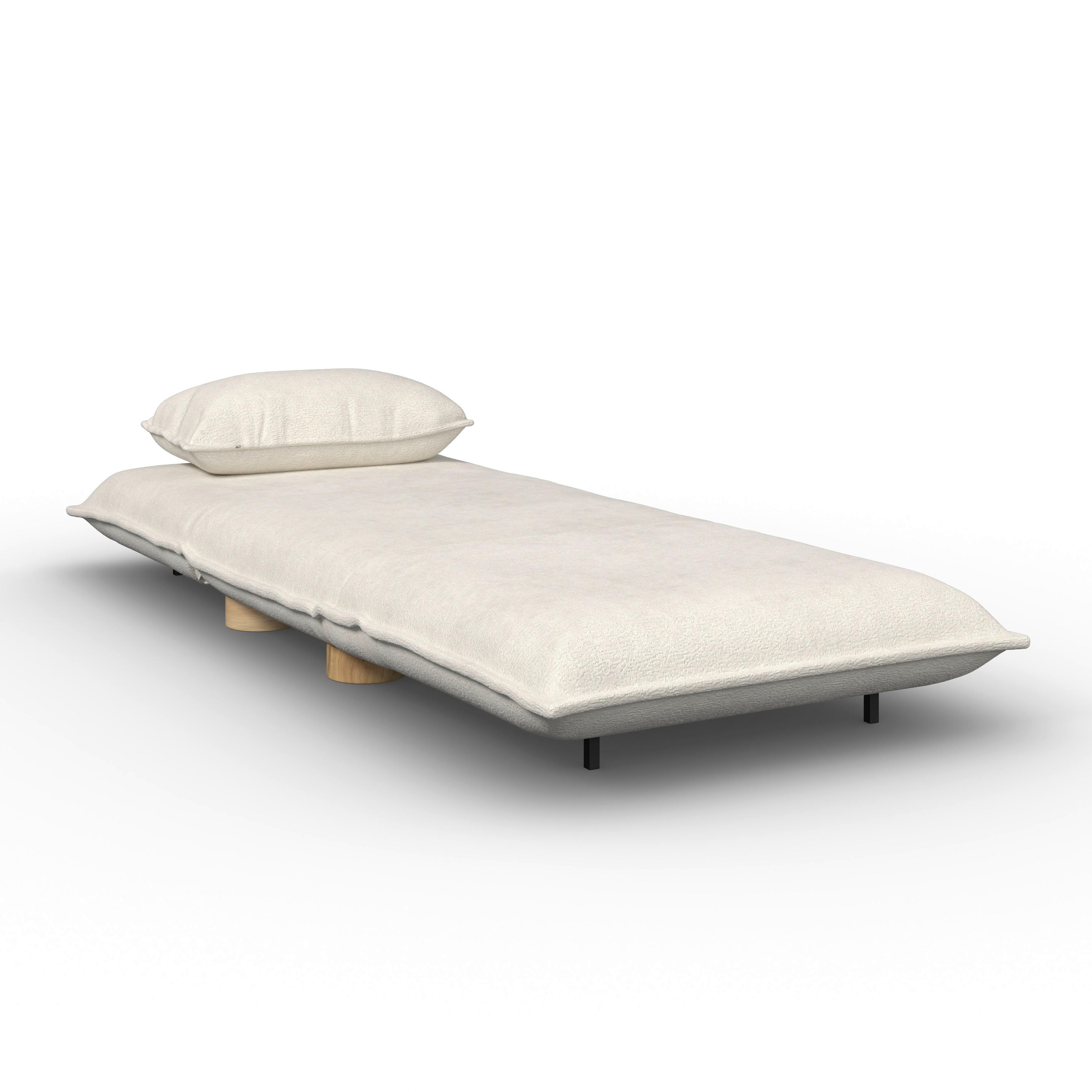BÄDDFÅTÖLJ BELLA - cremefärgad/naturfärgad, Modern, metall/trä (85/76/84cm) - Bessagi Home