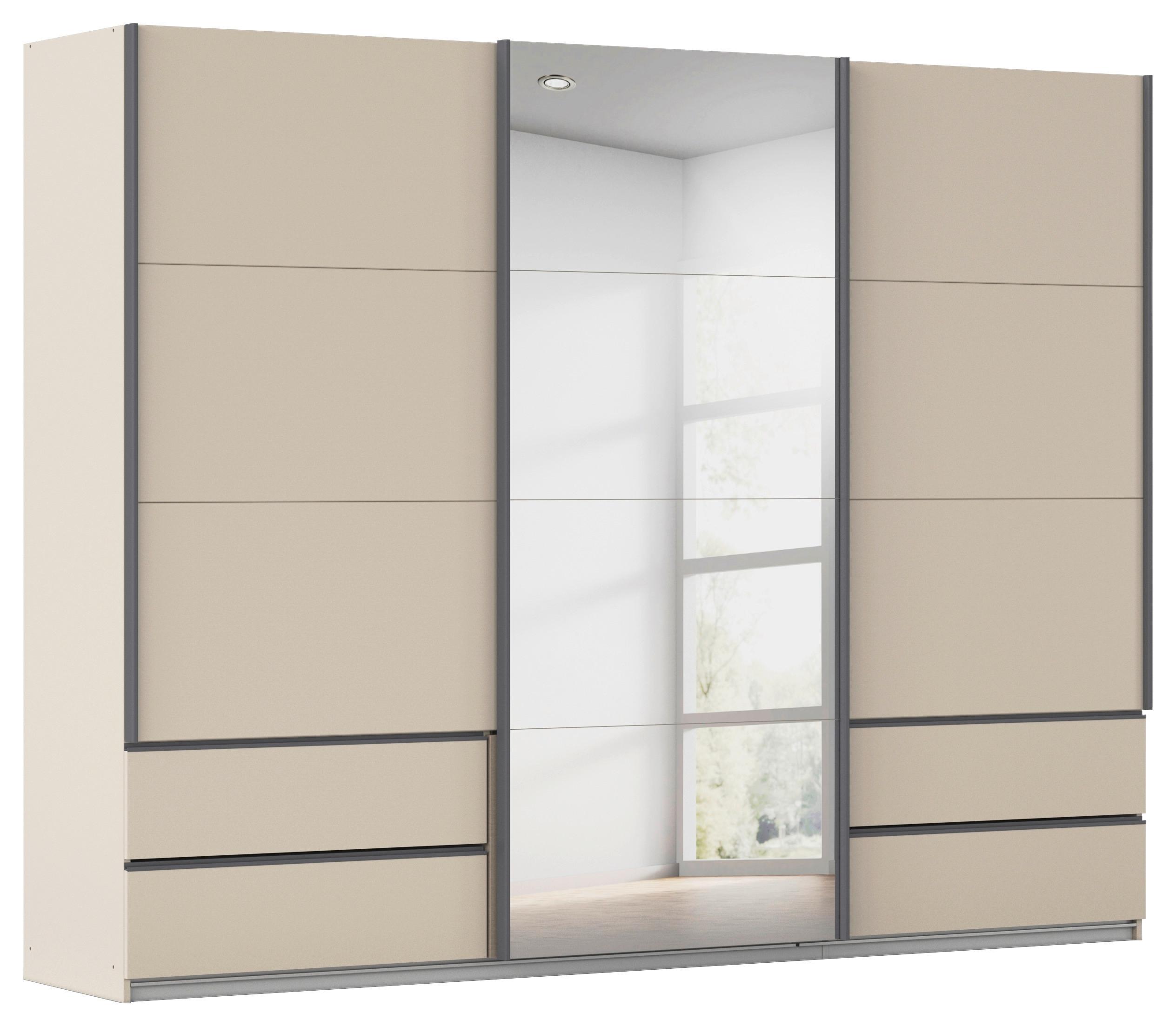 Schwebetürenschrank Elara Champagner - Champagner/Weiß, KONVENTIONELL, Holzwerkstoff/Kunststoff (271/210/62cm) - Premium Living