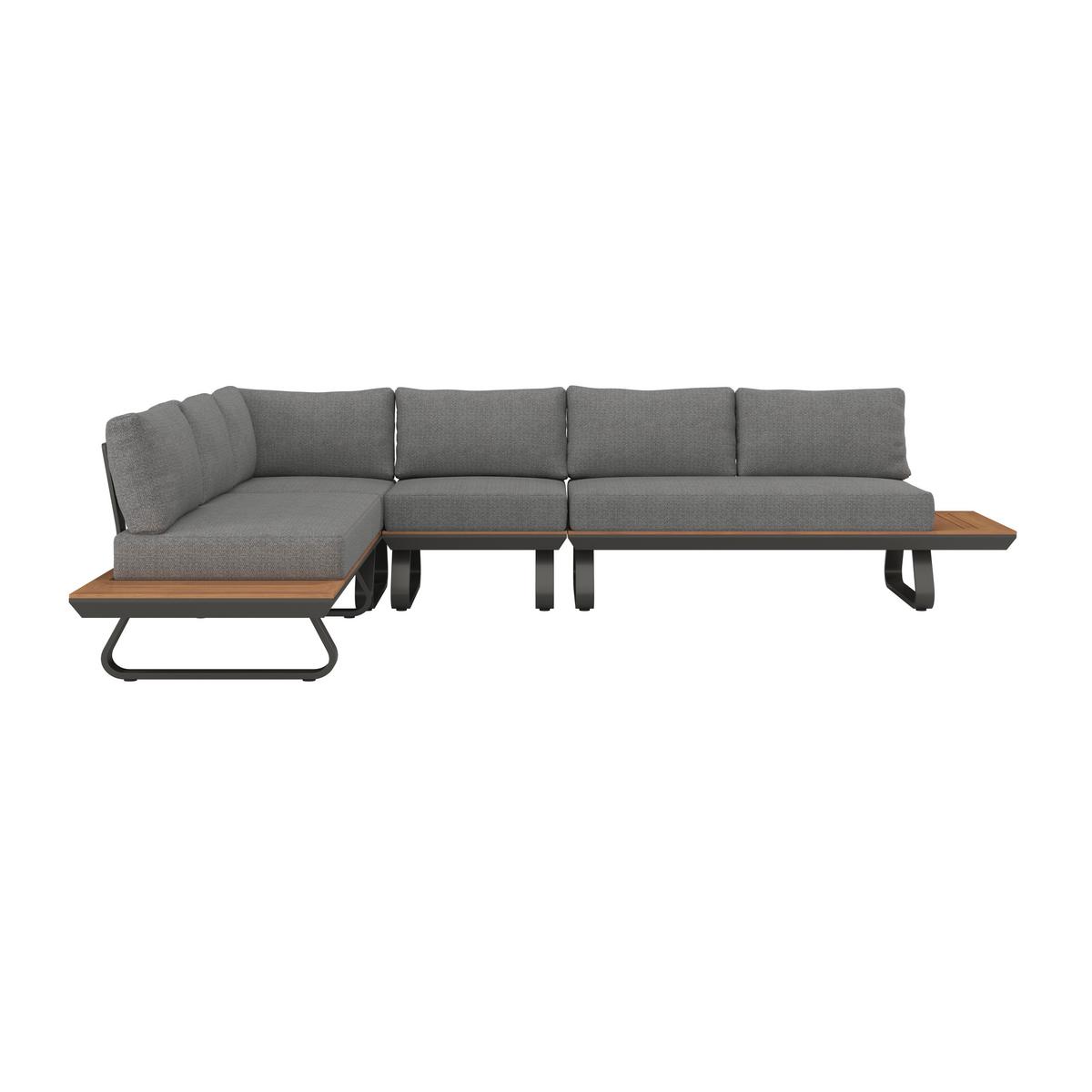 Garnitură grădină Emma - gri închis/antracit, Modern, plastic/metal (248/318/72cm) - Bessagi Garden
