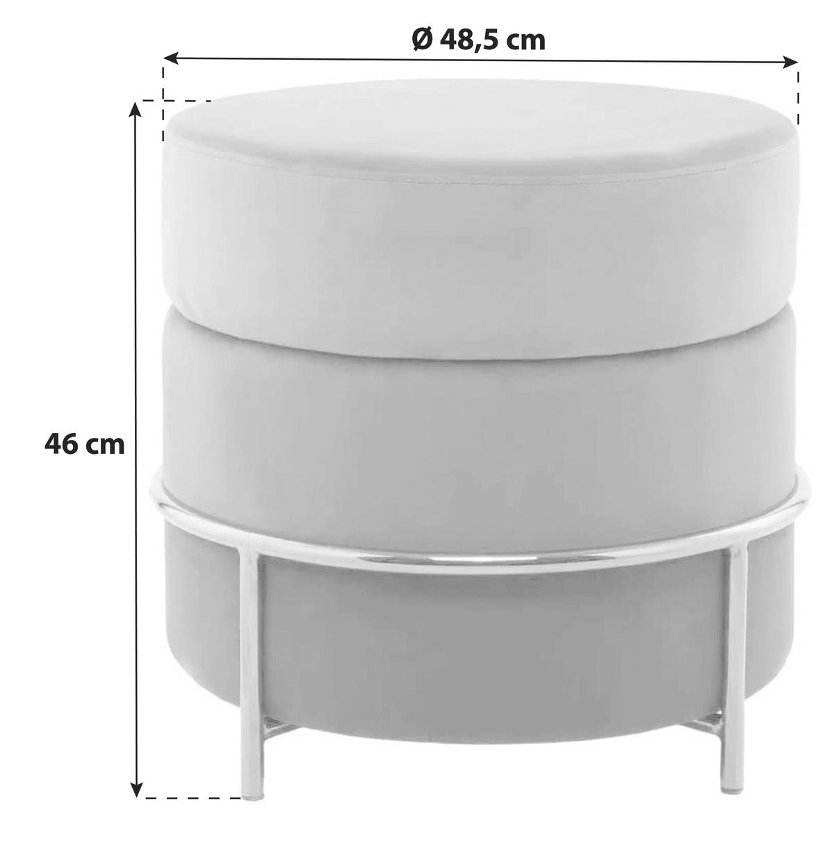 HOCKER Hocker mit Samt-Bezug in Grau - Goldfarben/Grau, Basics, Holzwerkstoff/Textil (48,5/46/48,5cm) - Kayoom