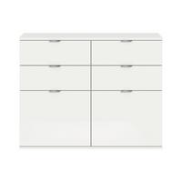 KOMMODE PROJEKT X - Weiss Hochglanz/Chromfarben, Design, Holzwerkstoff/Kunststoff (120/85/37cm) - Livetastic