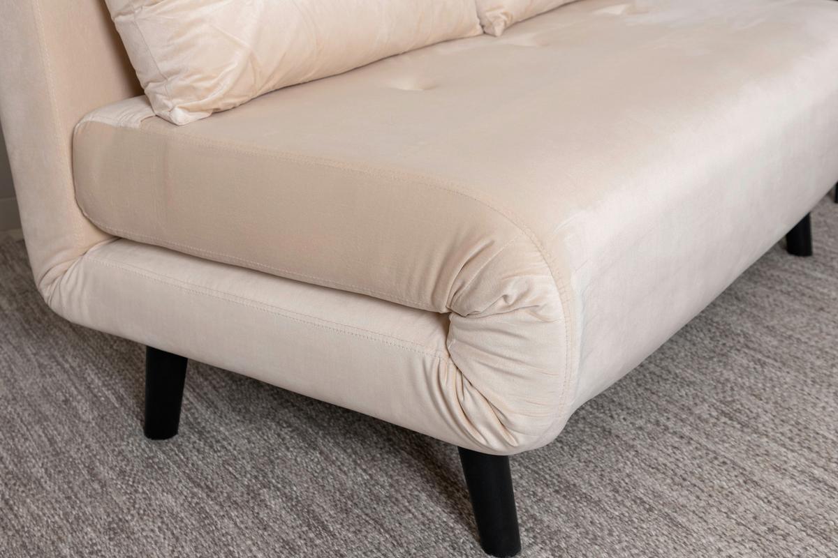 SCHLAFSOFA VICKY - Creme, Design, Textil/Metall (120/88/80cm) - Livetastic