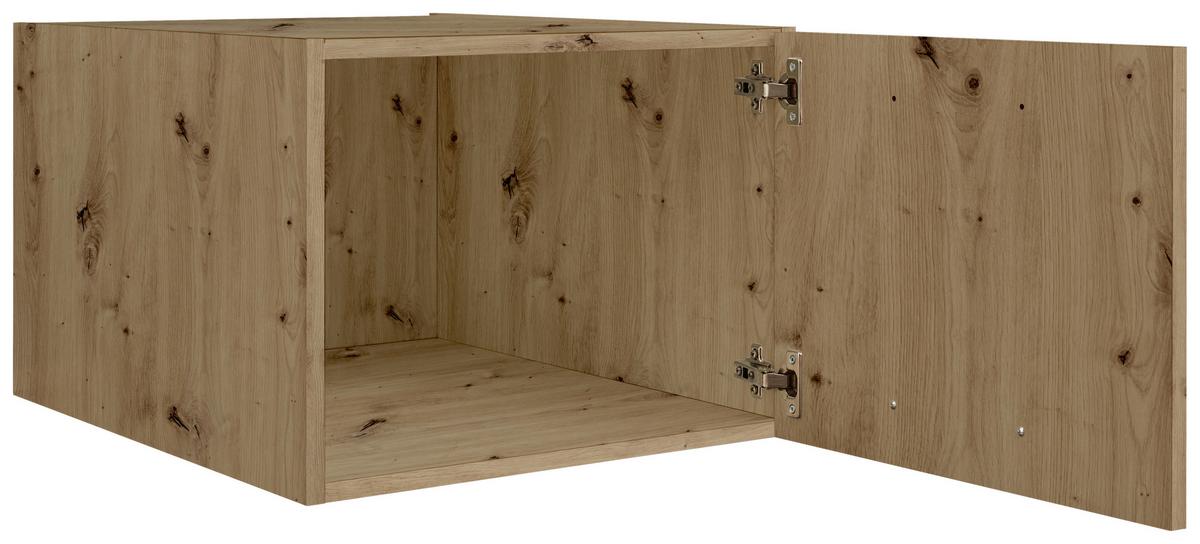 Aufsatzschrank in Eiche Artisan - Silberfarben/Eiche Artisan, Konventionell, Holzwerkstoff/Metall (50/38/67,5cm) - Mömax
