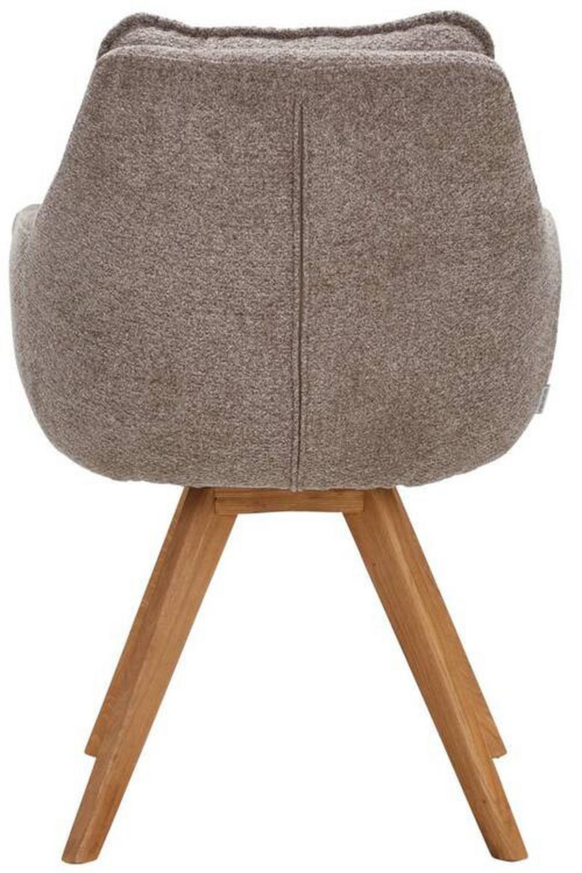 KRZESŁO Z PODŁOKIETNIKAMI COMO - kolor dębowy/taupe, Konventionell, drewno/tkanina (59/86/69,5cm) - Linea Natura