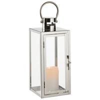 LATARNIA XL07201-SET3 - kolor srebrny/kolor chromowy, Lifestyle, metal/szkło (12/30/12cm) - Ambia Home