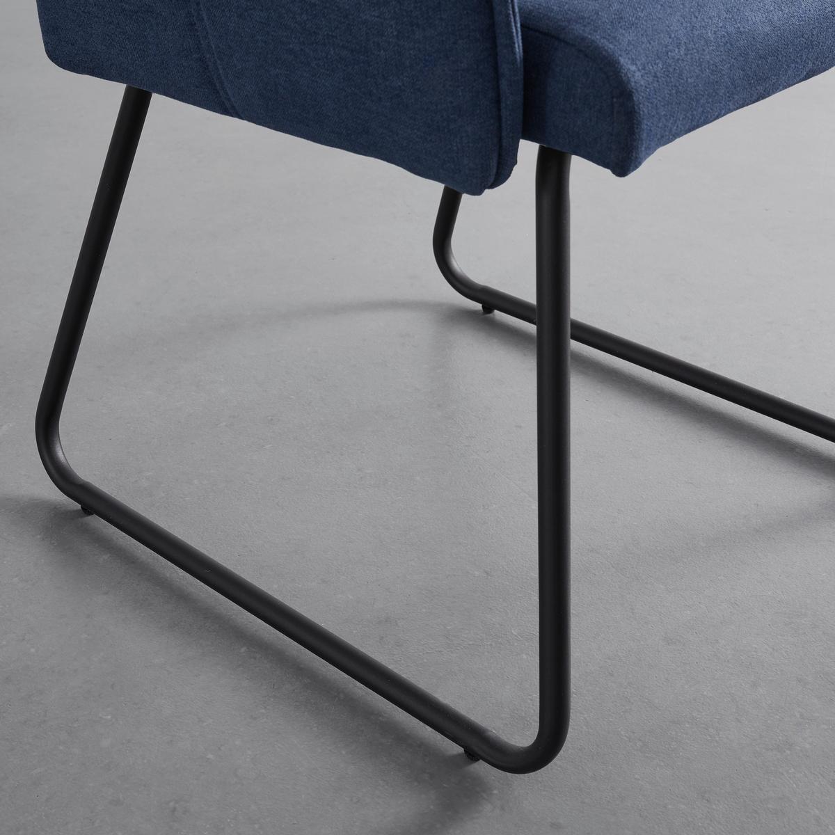 ZESTAW KRZESEŁ Z PODŁOKIETNIK. MANILA 2 SZTUKI - niebieski/czarny, Modern, metal/drewno (60/90/61cm) - Bessagi Home