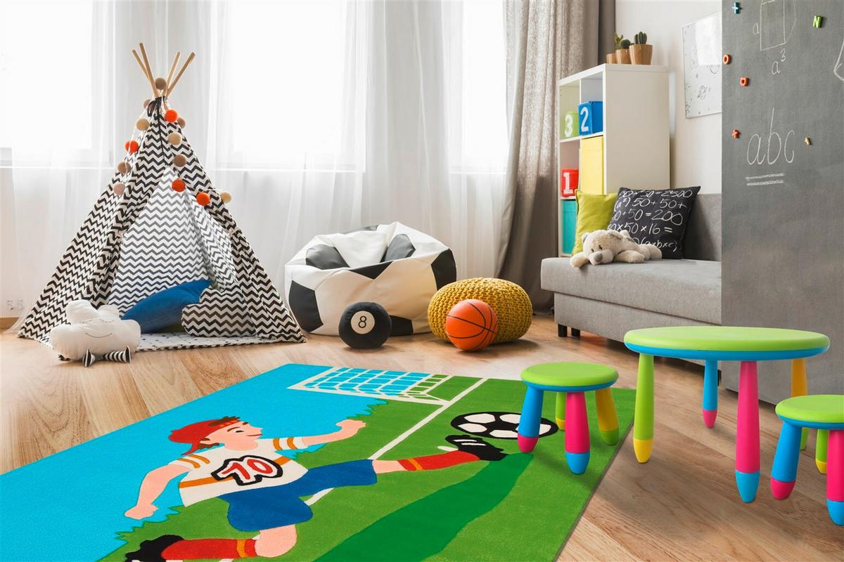 KINDERTEPPICH JOY 4090 MULTI FOOTB 110X160 - Multicolor, Basics, Textil (110/160cm) - Kayoom