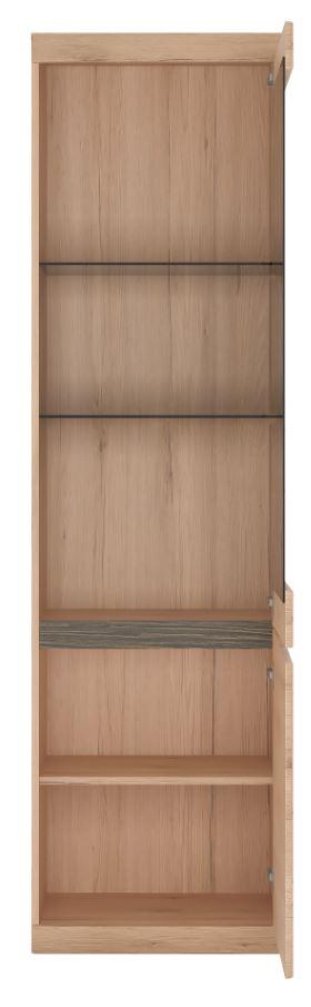 Vitrina Summer - hrast San Remo, Moderno, staklo/drvni materijal (54/196,5/40cm) - Modern Living