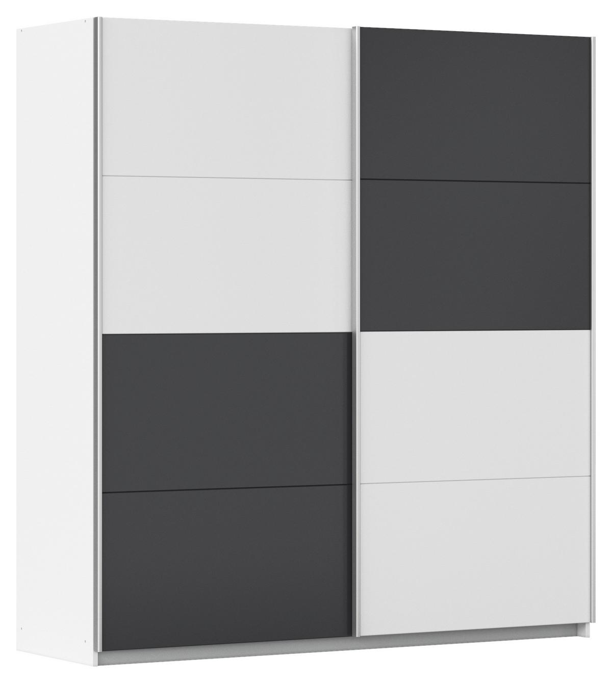 Ormar S Kliznim Vratima Subito - bijela/boje grafita, Moderno, drvni materijal/metal (181/197/61cm) - Modern Living